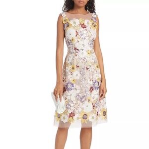 NWT Teri Jon by Rickie Freeman  Embroidered Cocktail Dress